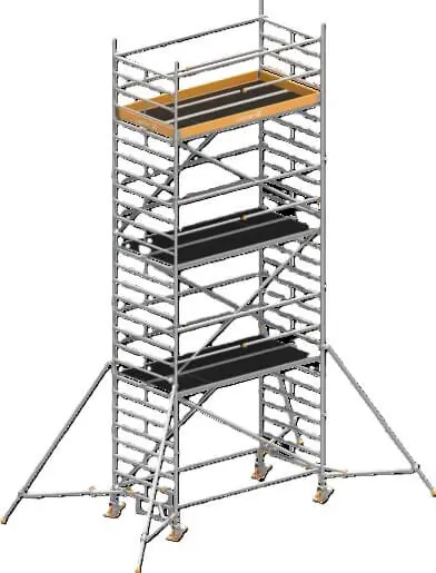 Billig Layher Steigtechnik Universalgerüst Uni-Breit P2 m. Uni-Telegeländer + Gerüststütze 8,38 m