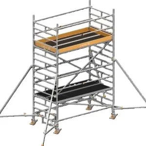 Abverkauf Layher Steigtechnik Universalgerüst Uni-Breit P2 m. Uni-Telegeländer + Gerüststütze 5,20 m