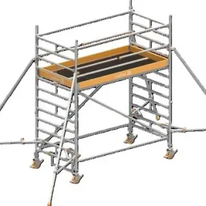 Versand Am Gleichen Tag Layher Steigtechnik Universalgerüst Uni-Breit P2 m. Uni-Telegeländer + Gerüststütze 4,20 m