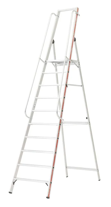 Sonderangebot HYMER Plattformleiter mit langem Handlauf Stufenanzahl: 10 Stufen