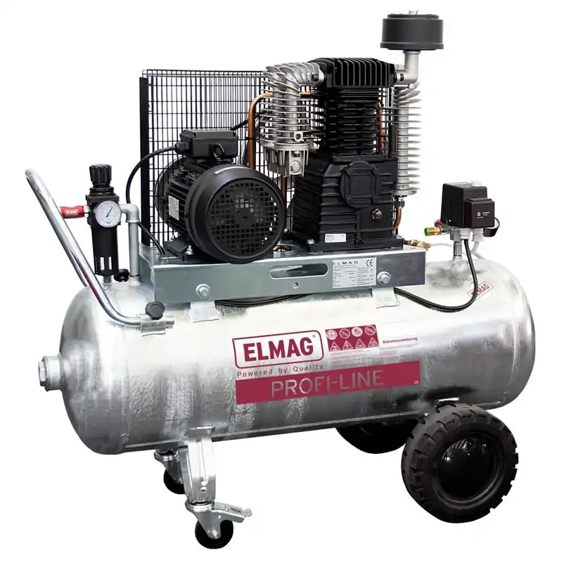 Schneller Versand ELMAG Kompressor Profi-Line EUROCOOL verzinkt PL-Z 600-10-100 D, fahrbar, horizontal
