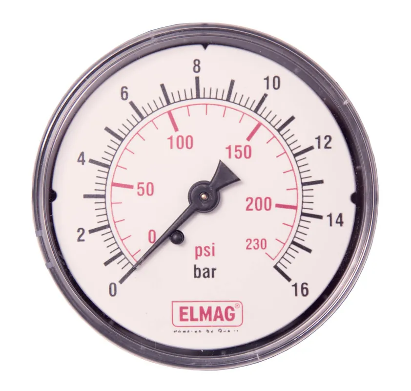 Beliebt ELMAG Druckmanometer 0-16 bar Ø 63 mm, 1/4 Zoll AG hinten, Metallgehäuse