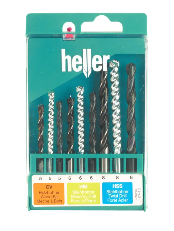 Geprüft Heller Universalkassette HSS, Holz u. Stein 9-teilig