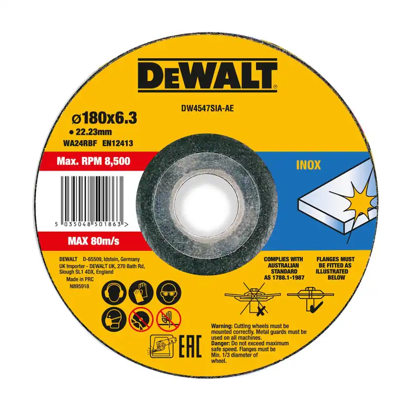 Sale DeWALT Schruppscheibe Edelstahl High Performance gekröpft Durchmesser: 180 mm