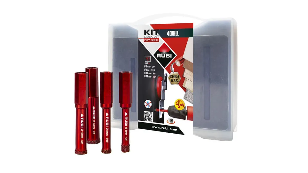 Rubi Diamant-Trockenbohrkronenset 4Drill 4-teilig Markenprodukt