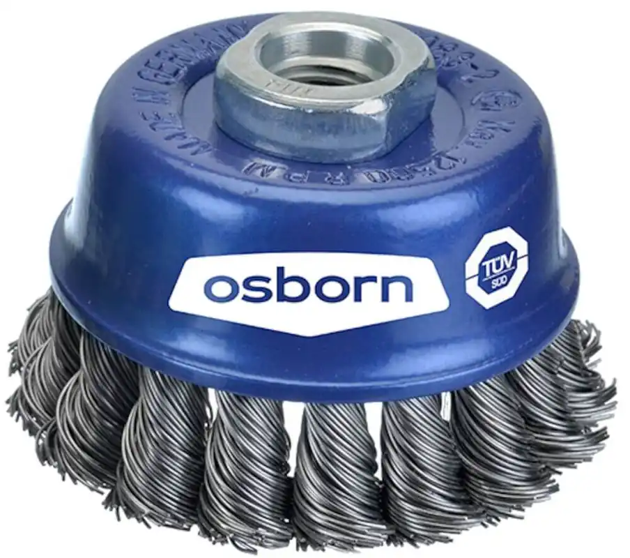 Osborn Topfbürste Ø 65 mm, 16 mm, Stahldraht gezopft 0,50 mm Bohrung: 16 mm Schneller Versand