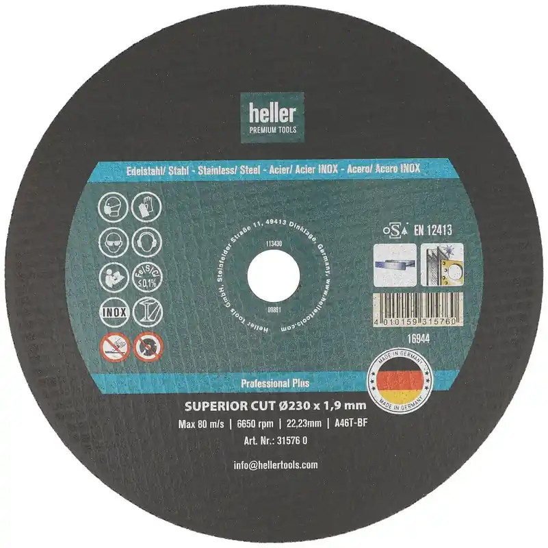 Aktuell Heller Trennscheibe 4301 Superior Cut Pro+ 230 x 1,9 x 22,23 mm, 25 Stück Größe: 230 x 1
