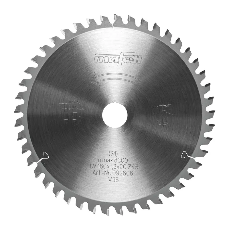 Zertifiziert MAFELL GT Sägeblatt 160 x 1,2/1,8 x 20 mm Zahnanzahl: 45 Zähne. 45 FZ/FZ/TZ