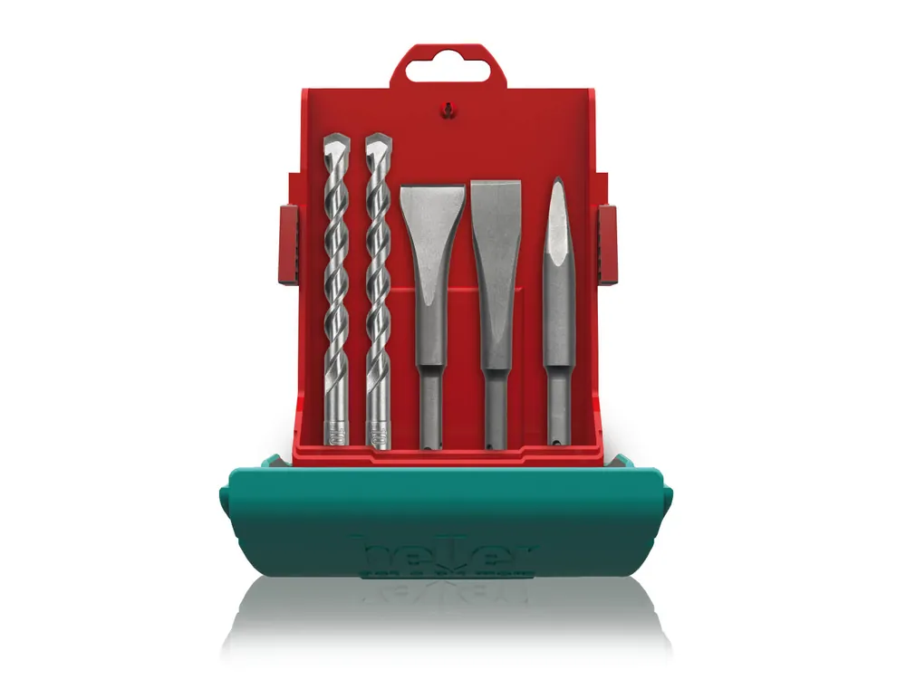 Zertifiziert Heller SDS-plus Hammerbohrer-/Powermeißel-Set 5-teilig