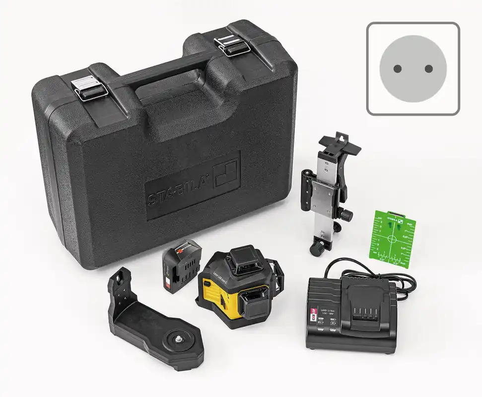 STABILA Multilinien-Laser LAX 600 G, 12-V-System, 7-teiliges Set, mit Akku und Ladegerät Preisreduziert