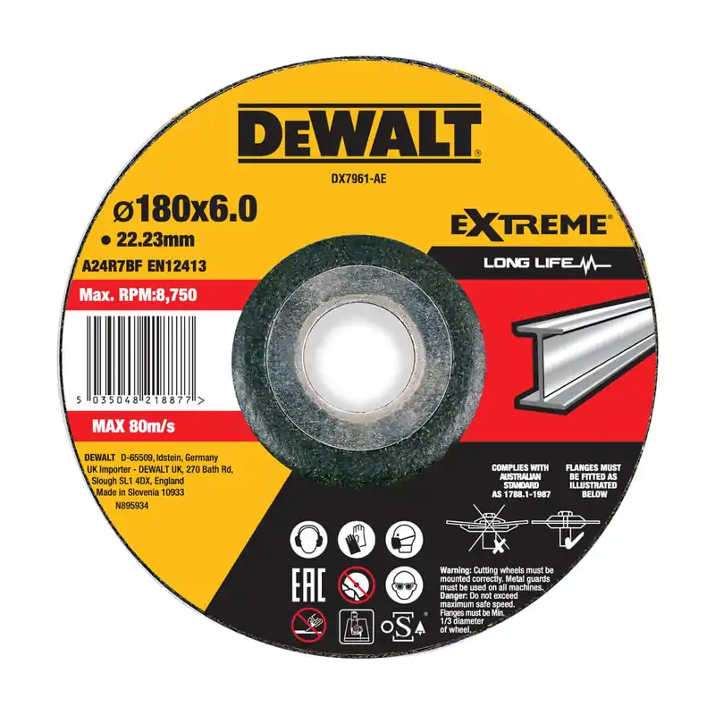 DeWALT Schruppscheibe Metall EXTREME® gekröpft Durchmesser: 180 mm Beliebt
