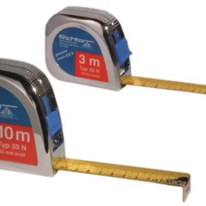 Richter Taschenrollbandmaß gelb, Kunststoffgehäuse Ausführung: Länge 8 m, Breite 25 mm, Gehäuse verchromt Top-Seller