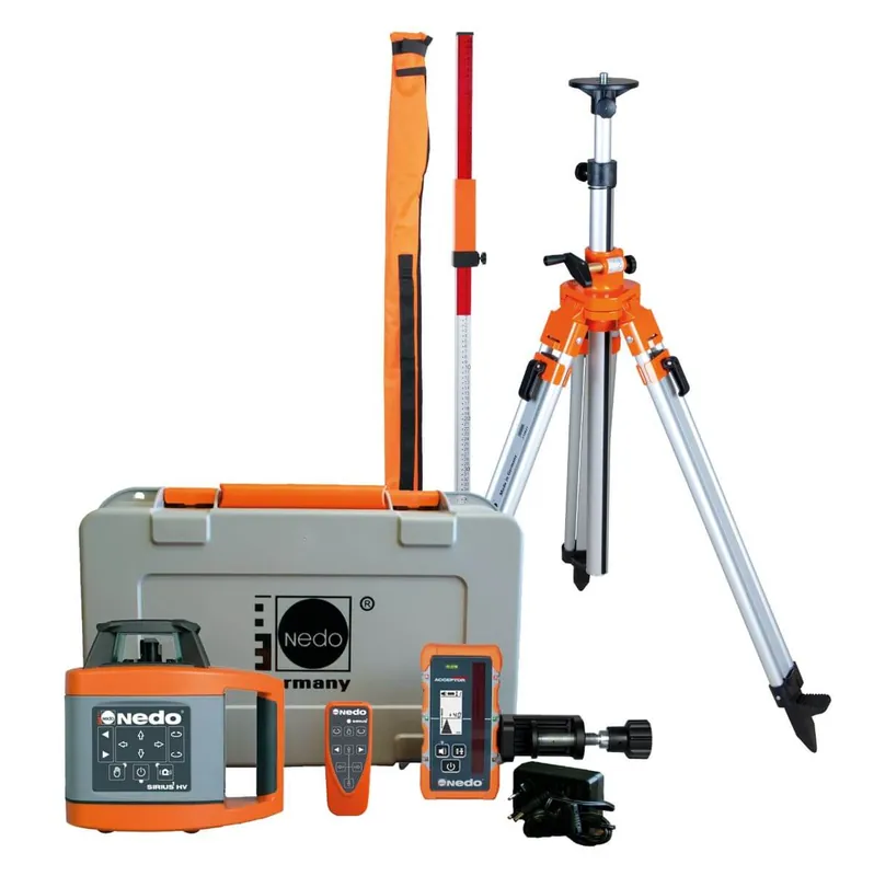 Preisknaller Nedo SIRIUS 1 HV Rotationslaser-Set LK 2 inkl. ACCEPTOR MAXX,Stativ 210621