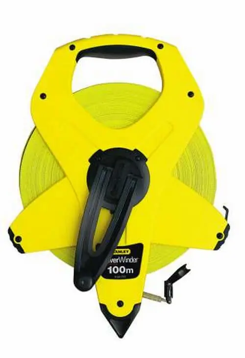 STANLEY Rahmenbandmaß Power Winder® Fiberglas Länge: 100 m Abverkauf