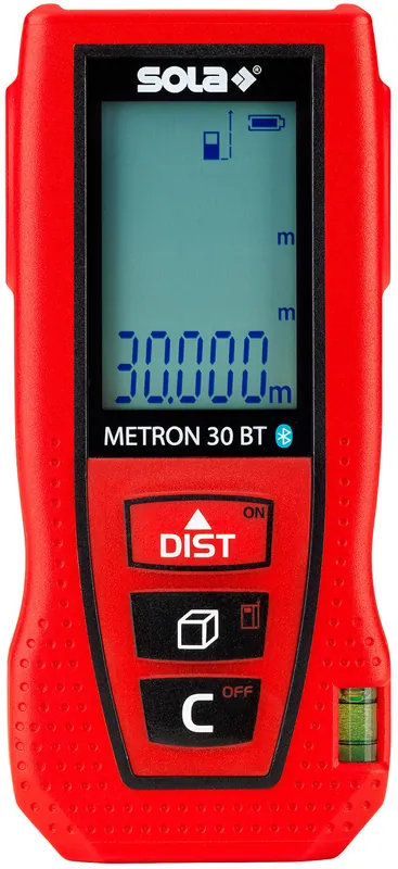 SOLA Laser-Entfernungsmesser METRON 30 BT mit Ladekabel+Gürteltasche, BlueTooth Begrenztes Angebot