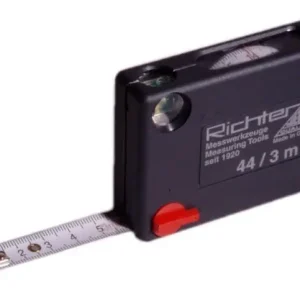 Richter Taschenrollbandmaß weiß 13 mm mit Libelle, 3 m Begrenztes Angebot