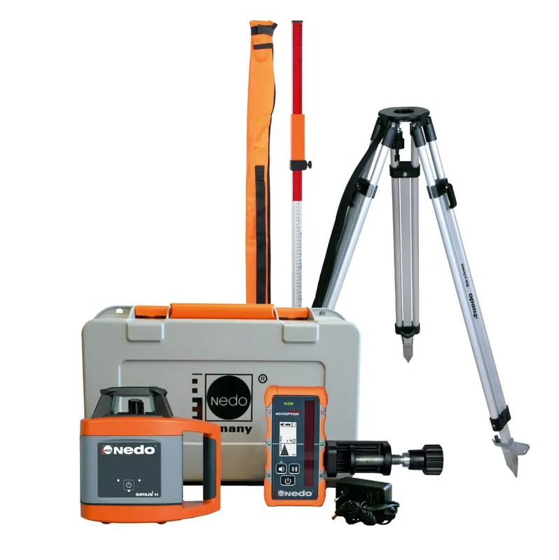 Heißes Angebot Nedo SIRIUS 1 H Rotationslaser-Set LK 2 inkl. ACCEPTOR MAXX, Stativ 200225