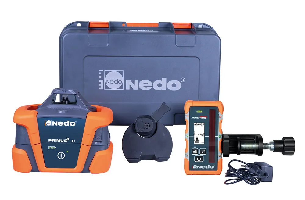 Billig Nedo PRIMUS 3 H Rotationslaser, Laserklasse 2 inkl. ACCEPTOR MAXX