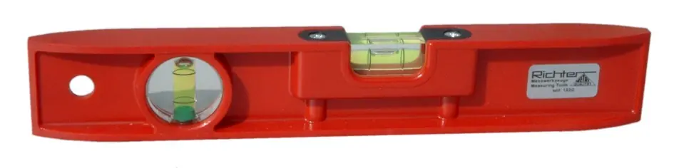 Super-Preis Richter Taschenwasserwaage rot in Bootform 250 mm