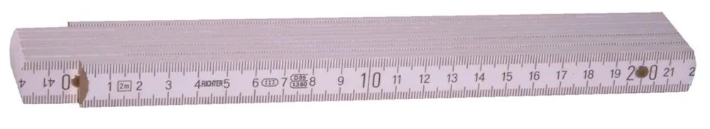 Top-Seller Richter Holzgliedermaßstab mm-Teilung 2 m Farbe: weiß