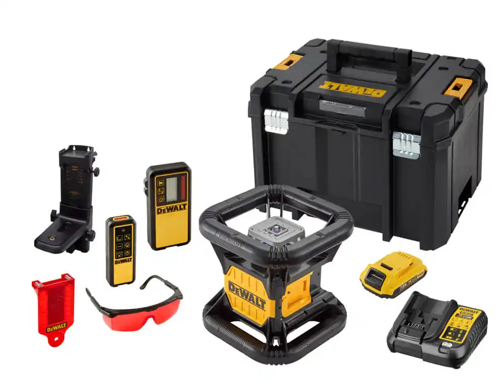 Abverkauf DeWALT Rotationslaser DCE079D1R Vertikal-Lot doppelt, rot