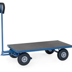 Solange Der Vorrat Reicht Fetra Handwagen mit Plattform, Stahlrohr blau Größe: 1060 x 600 mm