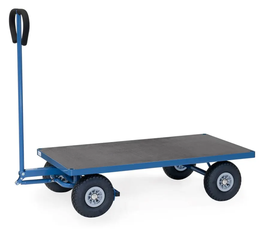 Solange Der Vorrat Reicht Fetra Handwagen mit Plattform, Stahlrohr blau Größe: 1060 x 600 mm