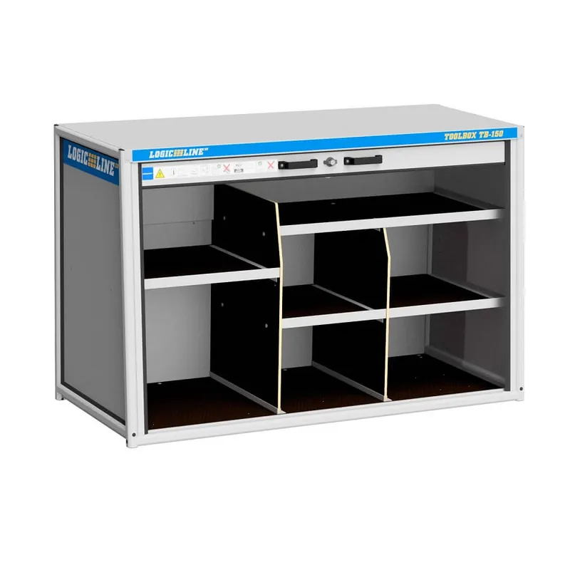 Sichere Zahlung LogicLine Fachsystem 2 TB-150 mit rutschhemmender Boden und Stoppleiste