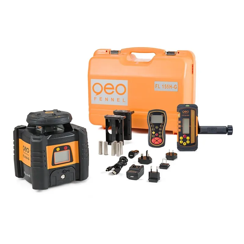 Neu geo-FENNEL Rotationslaser FL 155H-G mit Empfänger FR80-MM