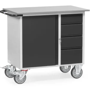 Top-Seller Fetra Werkstattwagen 2452 GREY EDITION,1 Schrank, 4 Schubladen,Tragkraft 400 kg
