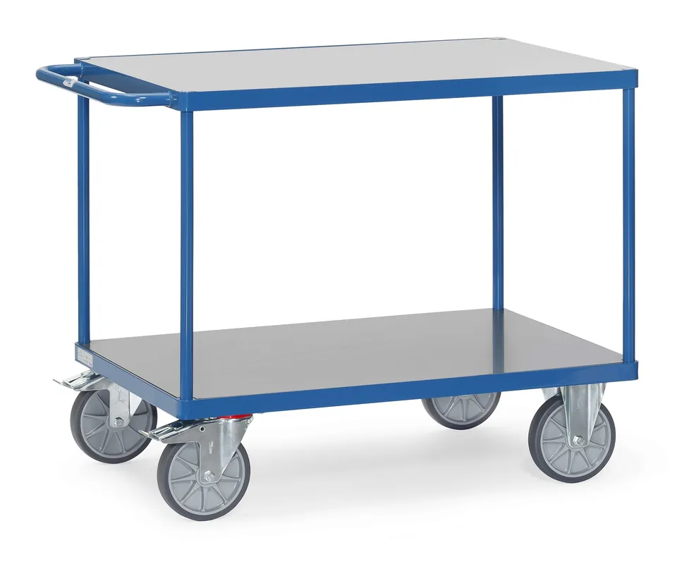 Billig Fetra Tischwagen mit Hart-PVC-Plattformen Größe: 1200 x 800 mm
