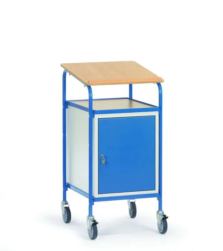 Billig Fetra Rollpult 5836, 1 Ablageböden, Tragkraft 100 kg, Schreibfläche schräg
