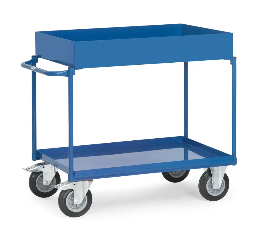 Sonderangebot Fetra Tischwagen 2 Böden, Stahlblechwagen 150 mm Ladefläche: 1000 x 700