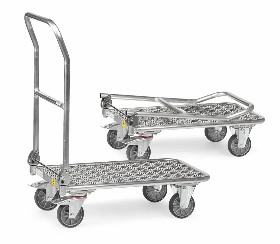 Bestpreis Fetra ESD-Aluklappwagen, Schiebebügel klappbar Größe: 600 x 900 mm