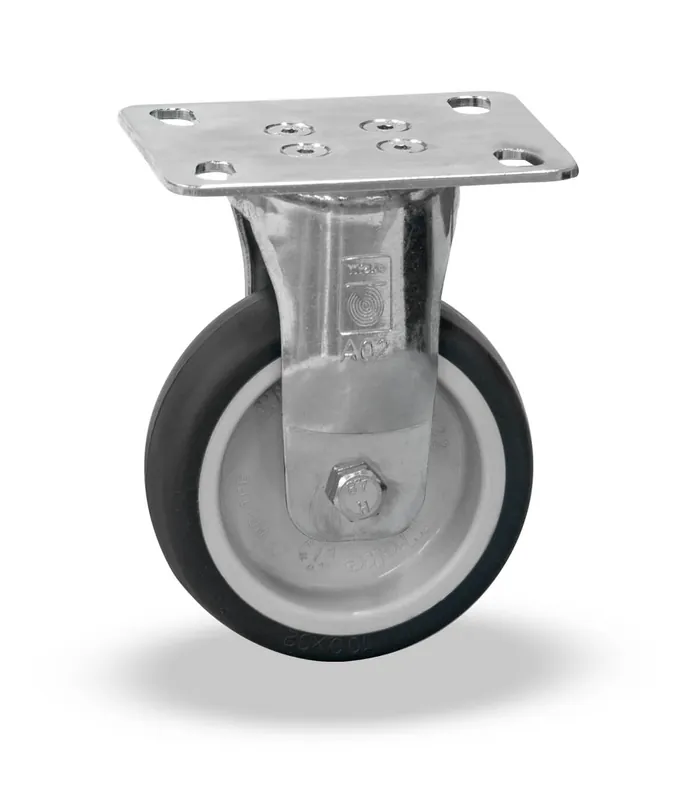 Zertifiziert Fetra Bockrolle 100 x 32 mm mit TPE-Bereifung, Tragkraft 100 kg
