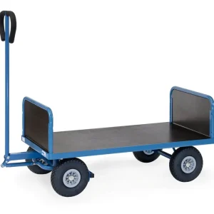 Bestseller Fetra Handwagen mit 2 Stirnwänden, PU-Räder Größe: 1200 mm x 700 mm