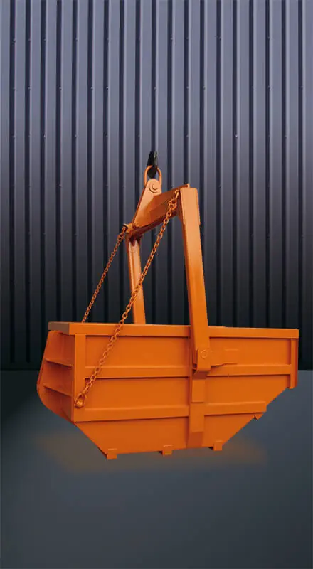 Eichinger Aushubmulde 1045HA.24 6000 Liter abklappbarer Bügel halbautomatischer Verschlussriegel Fassungsvermögen: 6000 Liter Markenprodukt
