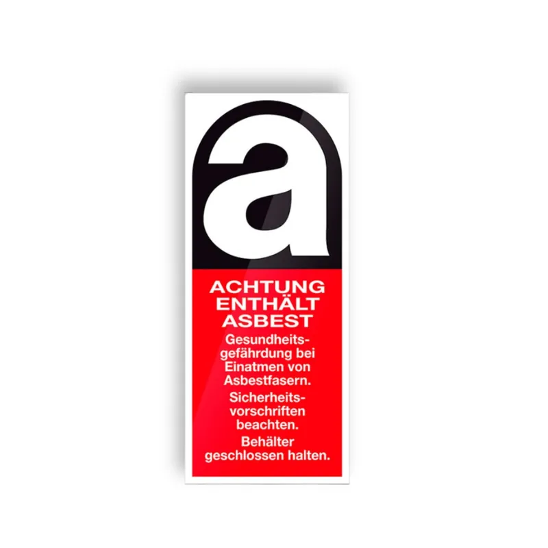 Neu Im Sortiment DESABAG Asbest-Aufkleber 10 x 24 cm