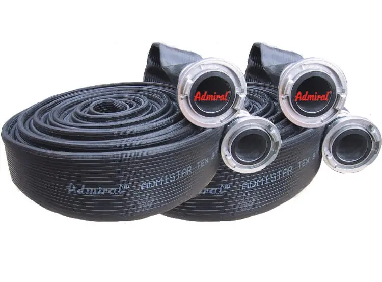 KLOTZtechnics Industrieschlauch Admi®Star TEX Black mit Kupplung Ausführung: F 5 7/8 Zoll - 150 mm, Länge 20 m Neu Im Sortiment