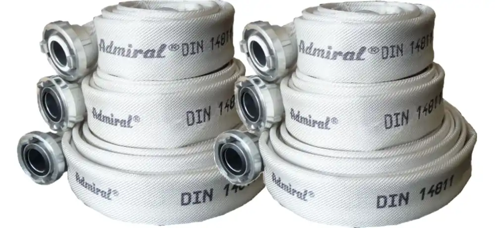 Schneller Versand KLOTZtechnics Feuerwehrschlauch Admi®Star DIN 14811, m. Kupplung Ausführung: B 3 Zoll - 75 mm, Länge 30 m