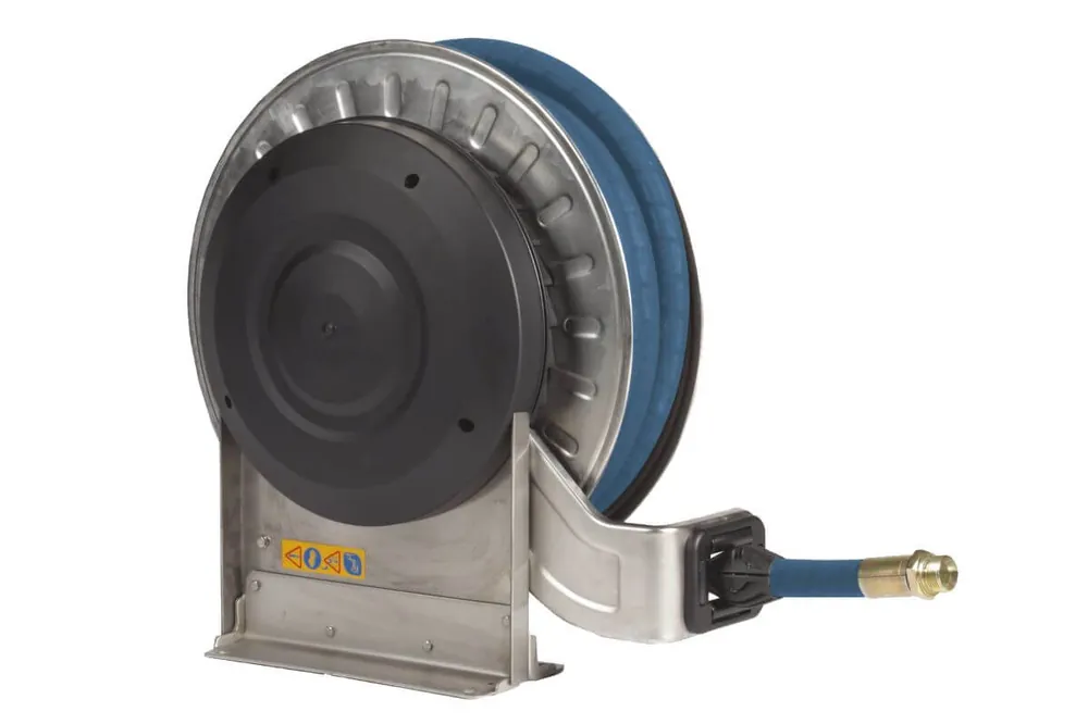 Neue Ware Pneutec Schlauchaufroller automatisch, Edelstahl, 15 m, DN 20 für Hygienebereich
