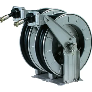 Wochenendangebot Pneutec Schlauchaufroller autom.,Edelstahl,DN 12,10 m Doppelschlauch f.Hydraulik