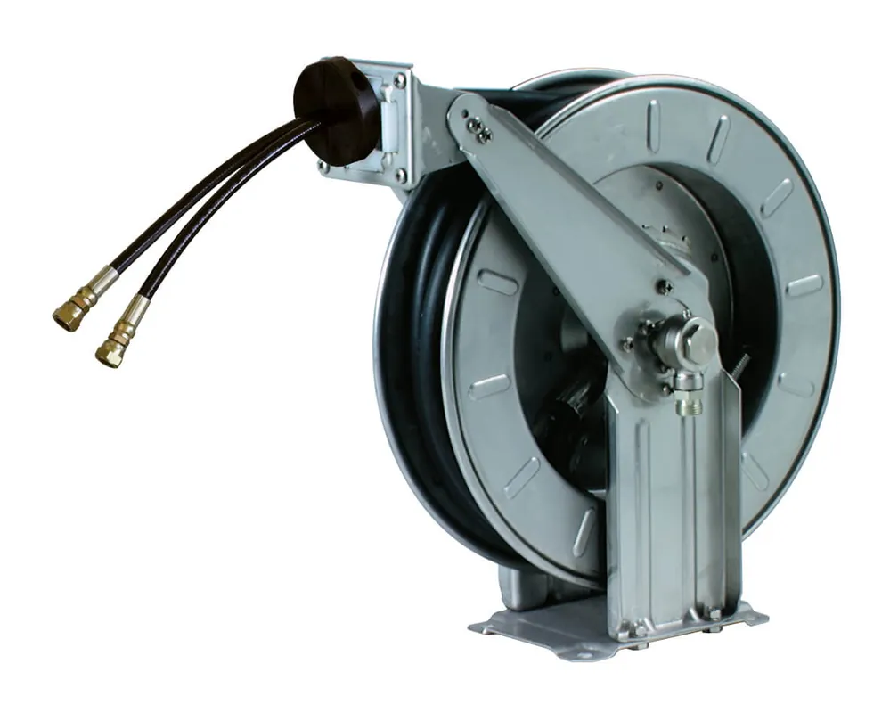Preis Gesenkt Pneutec Schlauchaufroller automatisch, Edelstahl, DN 10/10, 10 m Doppelschlauch