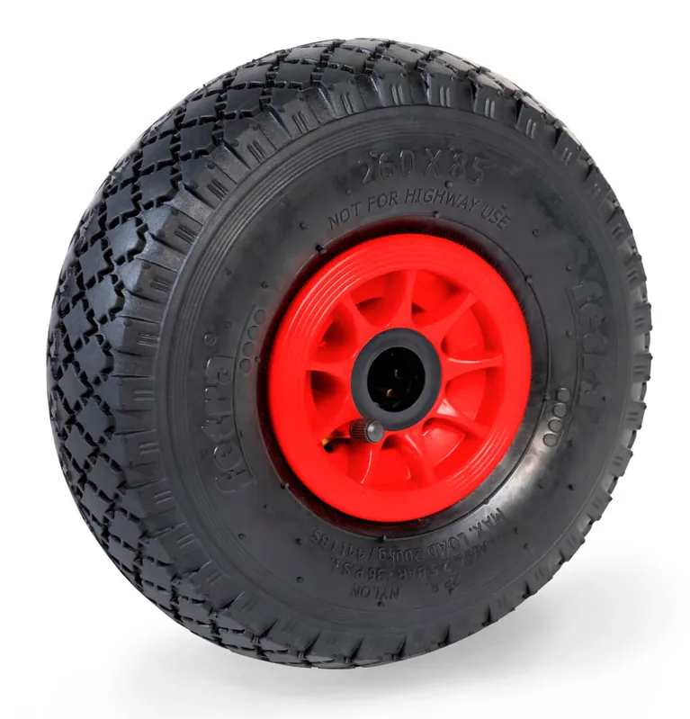 Fetra Luft-Rad 260x85mm Kunststoff-Felge rot,NL 75 versetzt, Tragkraft 200 kg Neu