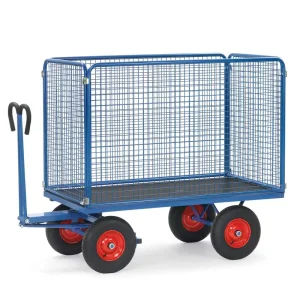 Aktuell Fetra Handpritschenwagen VZ Zugöse, Drahtgitterwände 1 m Größe: 2000 x 1000 mm, 1250 kg