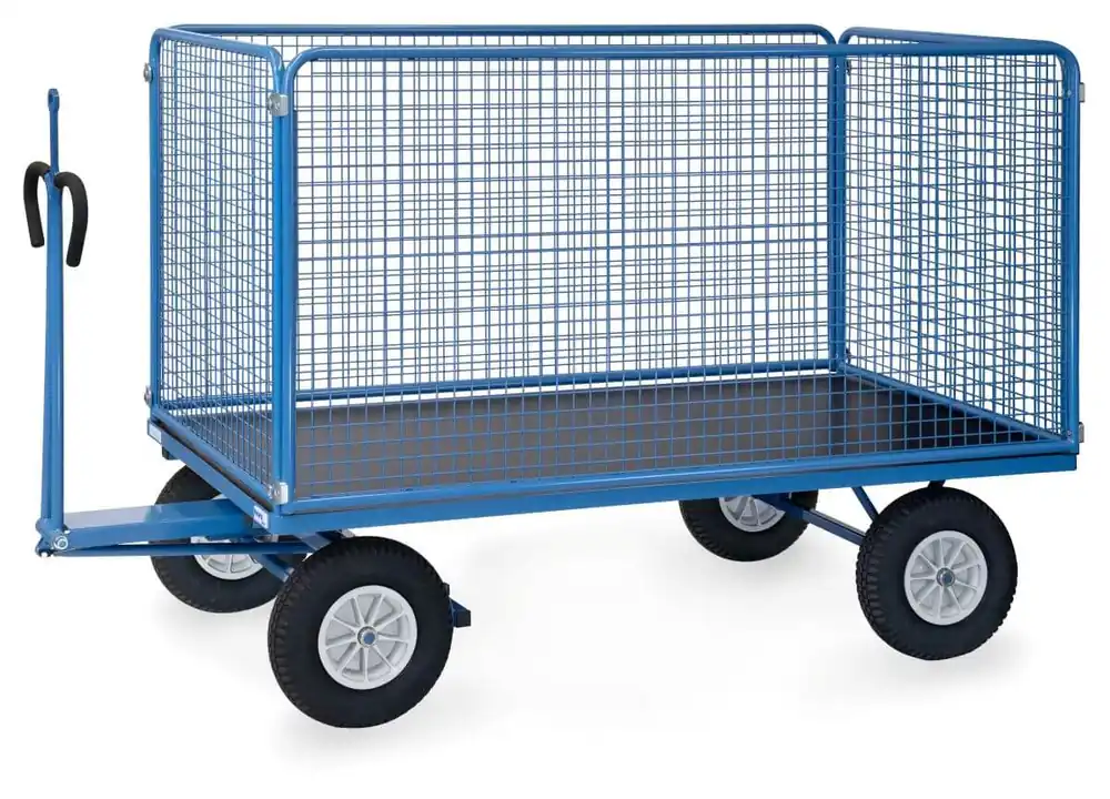 Preiswert Fetra Handpritschenwagen PZ, Drahtgitterwand 1 m,Zugöse Größe: 995 x 1935 mm,750 kg