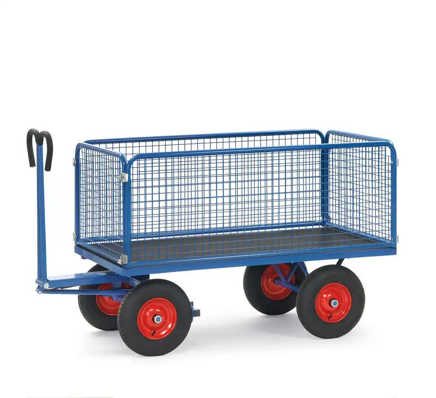 Fetra Handpritschenwagen LZ mit Zugöse Drahtgitter 600mm Größe: 2000 x 1000 mm, 1250 kg Highlight