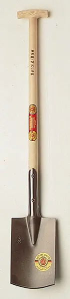 Billig SHW Herold Bauspaten sandgestrahlt Ausführung: D-Griff, mit Tritt, mit Eschenstiel 1900 mm