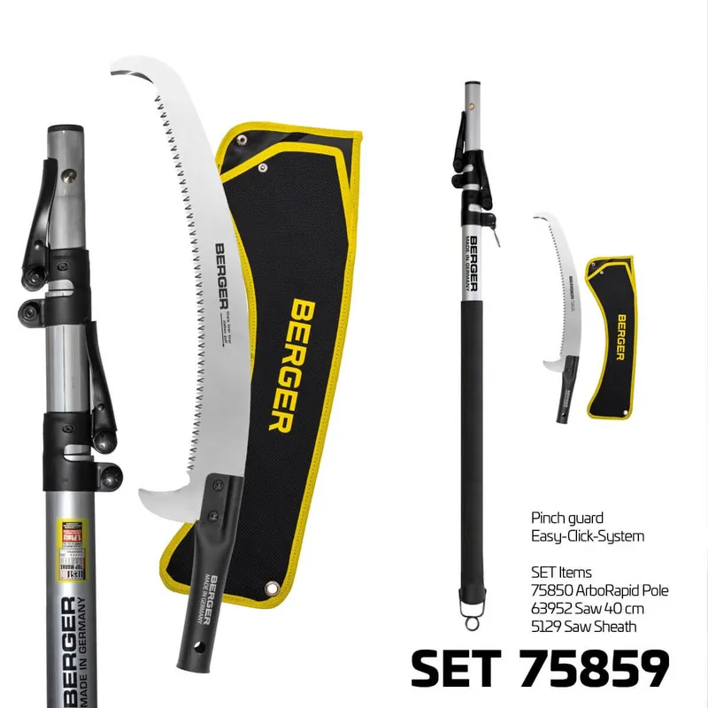Berger ArboRapid Teleskopstangen-Set 3-teilig5850 (3T) + Aufsatzsäge 63952 (40 cm)+ Tasche 5129 Schneller Versand