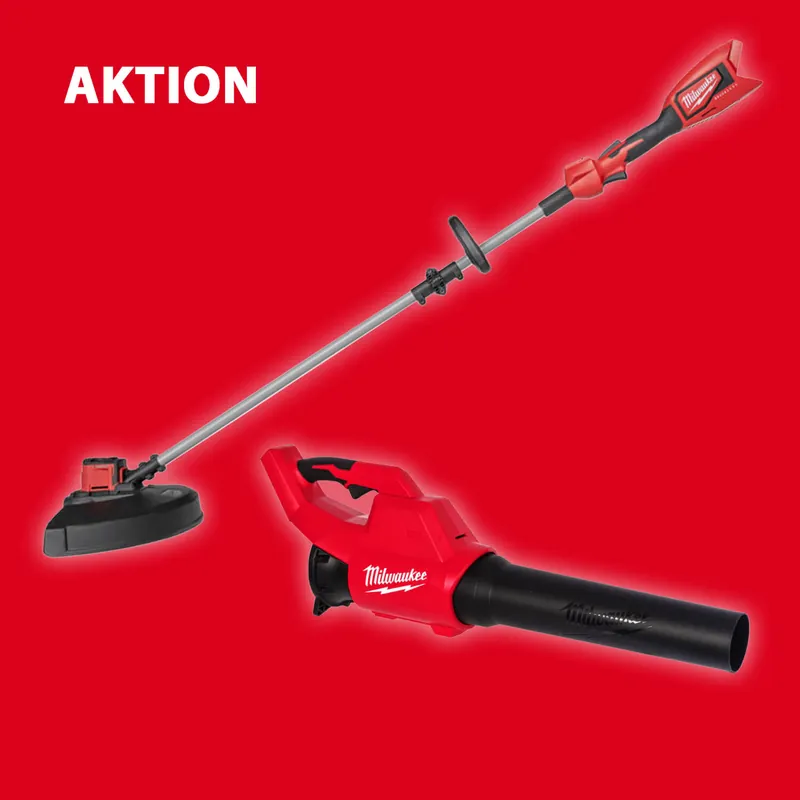 Abverkauf Milwaukee Aktions-SET M18 FPP2OP8-0 M18 Bürstenloser Akku-Rasentrimmer